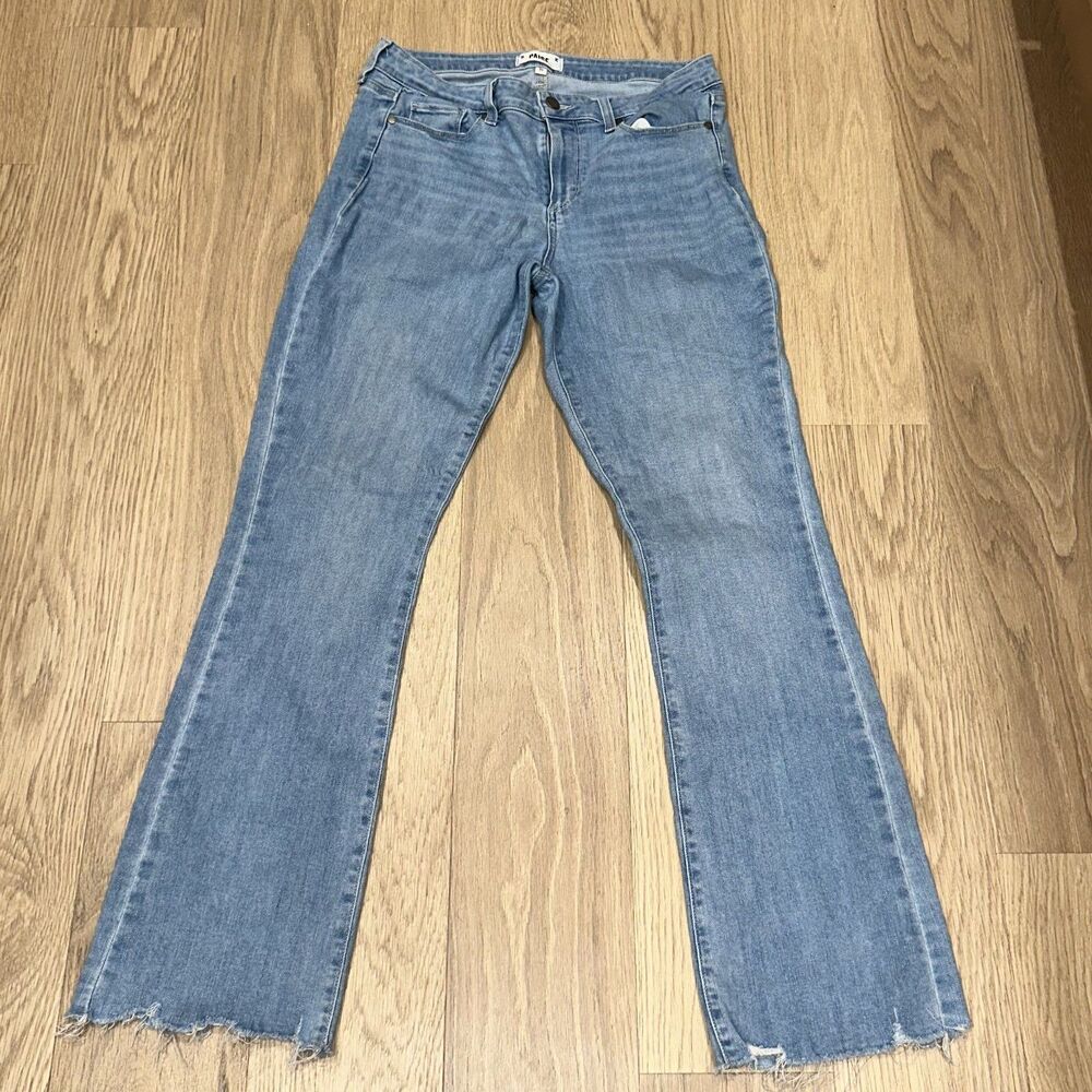 Paige Manhattan Womens Bootcut Distressed Open Hem Jeans Size 30x30 (Tagged 31)